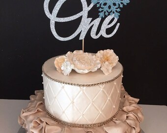 One Winter Wonderland Glitter Birthday Cake Topper First One Winter Wonderland Glitter Birthday Cake Topper First
