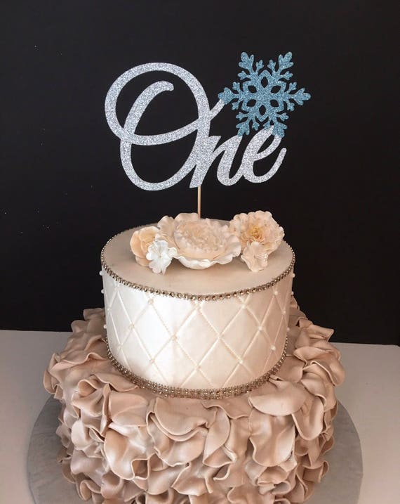 One Winter Wonderland Glitter Birthday Cake Topper One Winter Wonderland Glitter Birthday Cake Topper