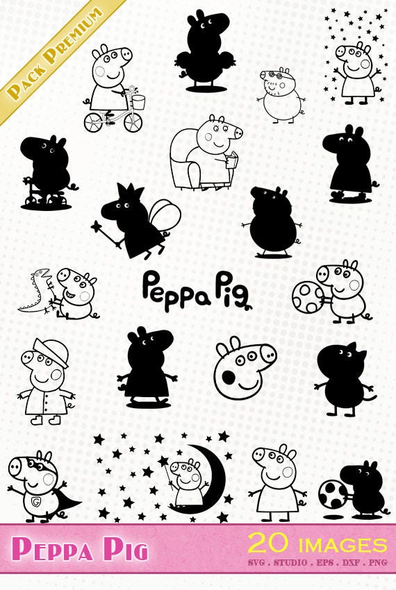 Peppa Pig 20 svg/dxf/eps/silhouette studio/png