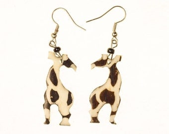 Giraffe Earring made of cow bone