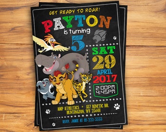 Lion Guard Invitation, Lion Guard Invite, Printable Lion Guard Invite, Lion Guard Birthday Invitation