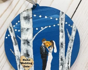 Personalized Wedding Ornament - Unique Wedding Gift - Bride Gift From Mother - Custom Bride Groom Gift - Engagement Gift