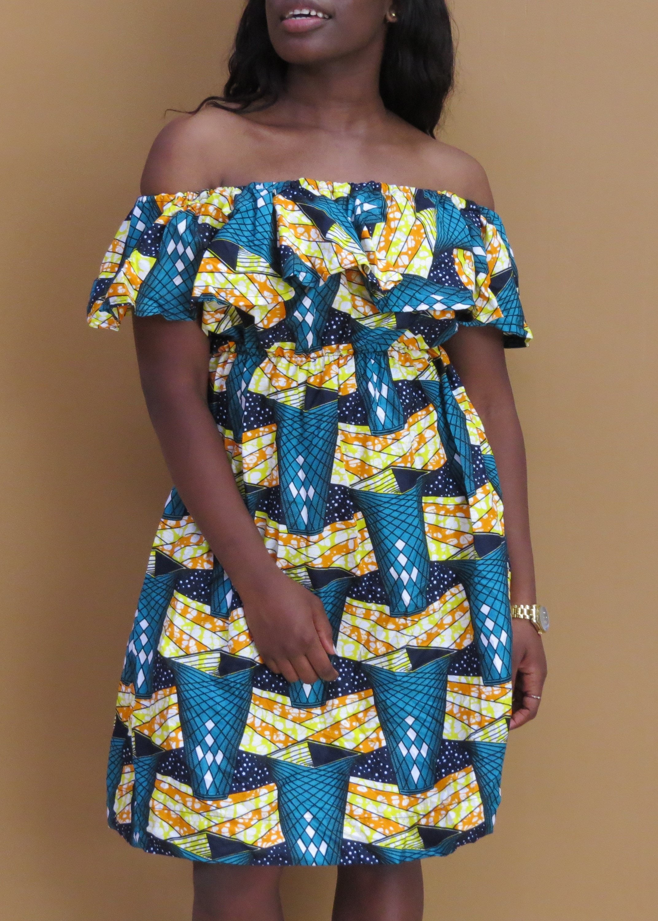 off the shoulder african dress