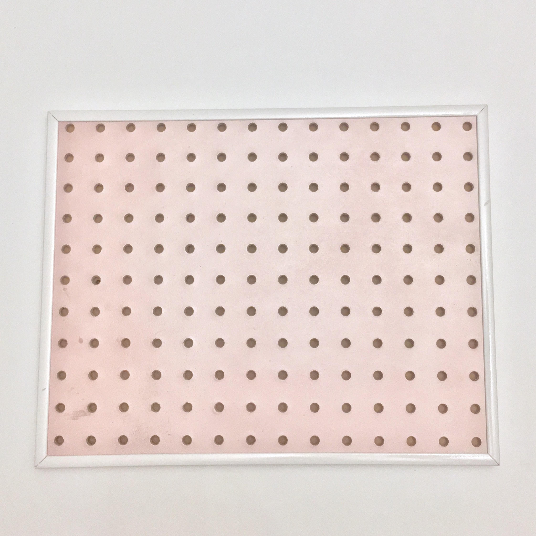 White Framed Rose Gold Pegboard Wall Organizer Hand Painted