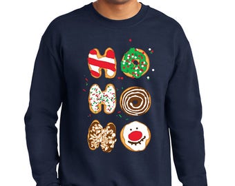 Cotton Printed Unisex Sweatshirt Ho Ho Ho Donut