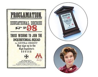 Harry Potter Proclamation / dolores umbridge decree classroom