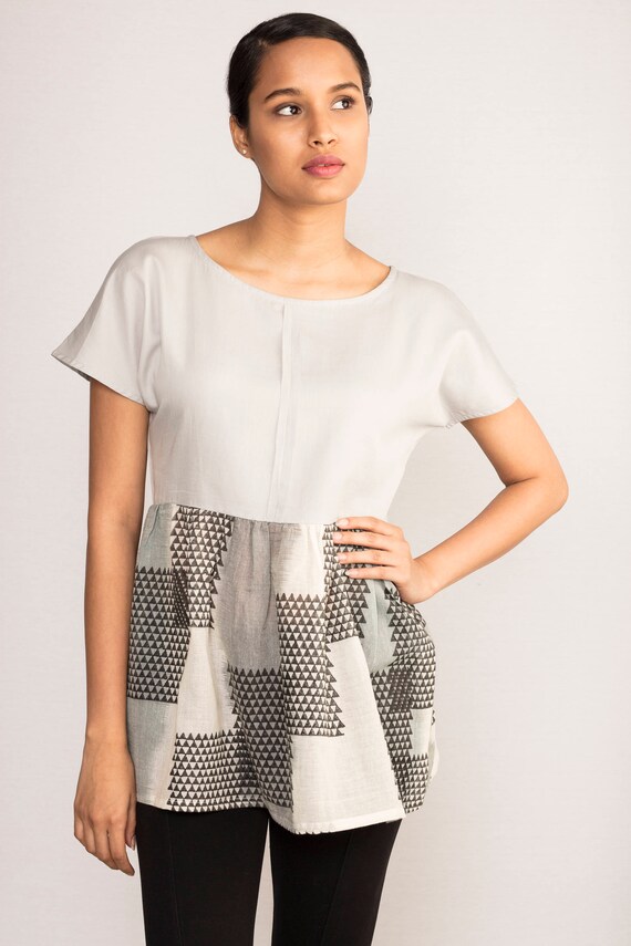 gray tunic shirt