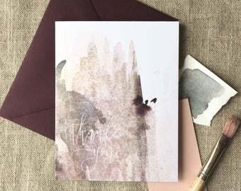 watercolour thank you card