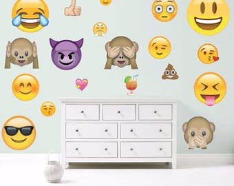 Emoji Wall Art emoji wall decal | etsy Emoji Wall Art emoji wall decal | etsy