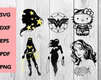 wonder woman SVG wonder woman DXF PNG cutting file, Printable, T-shirt Design, Scrapbooking Clipart