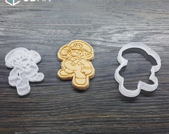 Super Mario Cookie Cutter Birthday Gift Cake Fondant Mold Mould Party Set of 2pcs Bros Tool Printed 3D