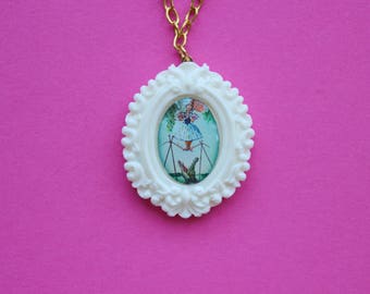 Disney's Haunted Mansion Daisy De La Cruz Cameo Necklace in White Resin Setting