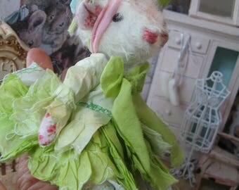 Guinea Pig Doll - "Miss Sallie Bernice Olivier" - 5-6" Tall - 1:12 Dollhouse Scale Fancy Miniature Art Doll