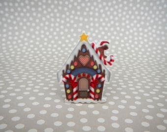 Gingerbread House Christmas Holiday Candy Resin Needle Minder - Strong Neodymium Magnet Acrylic Resin Plastic Cross Stitch Fridge Novelty