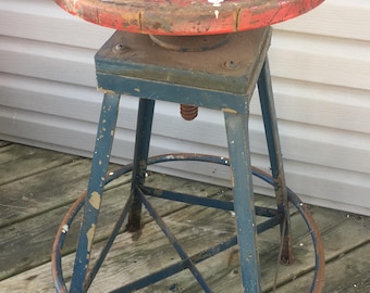 Old industrial Shop Stool