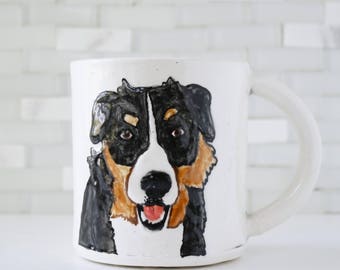 Bernese Mountain Dog Mug | dog coffee mug tea cup | pet portrait mug | in stock