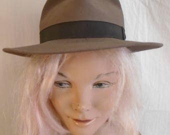 Vintage 1940s Fedora Mans Hat Wide Brim 6 7/8 Portis Label
