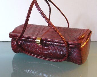 Vintage Red Snake Skin Bag