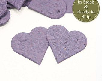 Plum Plantable Seed Paper Confetti Hearts - READY-TO-SHIP - Wedding Favors, Bridal Shower Favors, Baby Shower Favors, Plum Party Favors