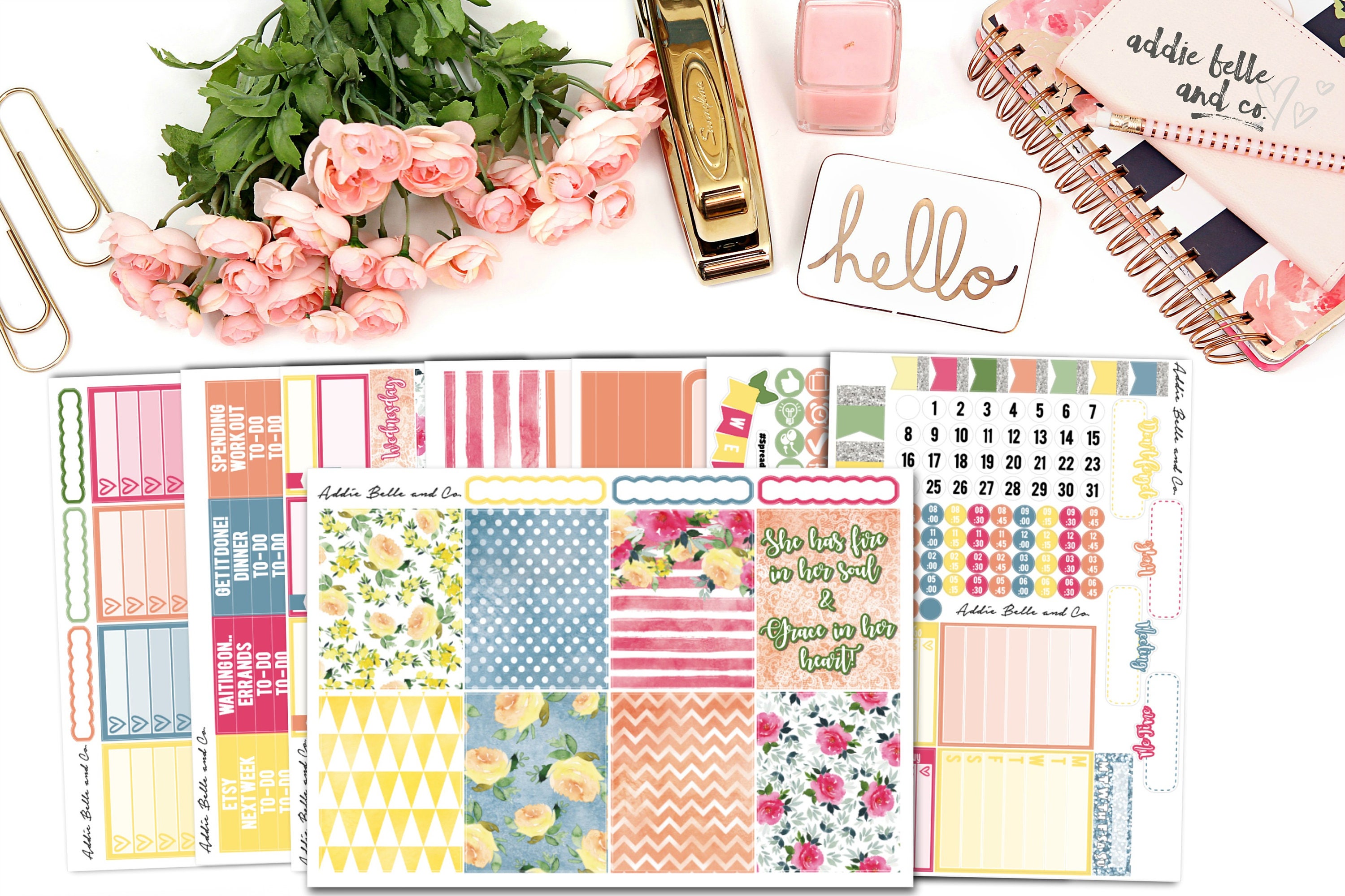 Jenny[DELUXE] weekly planner sticker kit from AddieBelleAndCo on Etsy