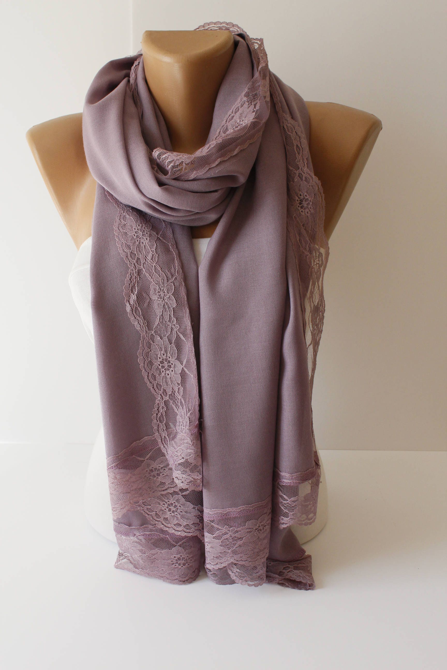 Lavender Lilac Scarf Shawl Scarf Lace Scarf Summer Spring