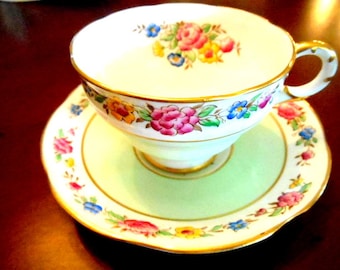 Vintage Tea Cup & Saucer Adderley Bone China England