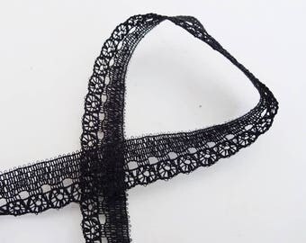 Sewing trim, black lace trim, sewing tape,fancy trim,narrow trim,narrow lace,fancy sewing tape,black ribbon,sewing lace,1cm or 3/8 inch wide