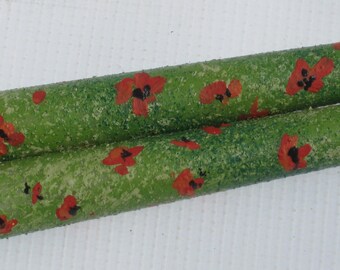 Poppy decor, poppy candles, floral candles, woodland candles, Tuscan field candles, flower candles, hand painted candles
