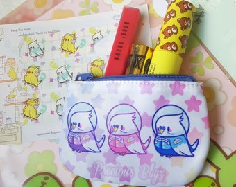 Kawaii Astro Birb Coin Purse | Mini Fairy Kei Galaxy Inspired Coin Purse for cards, cash, and more!