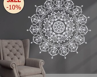 Bohemian Indian Pattern Mandala Wall Decals Floral Vinyl Stickers Yoga Art Ornament Design Interior Mural Removable Bedroom Home Decor AR400