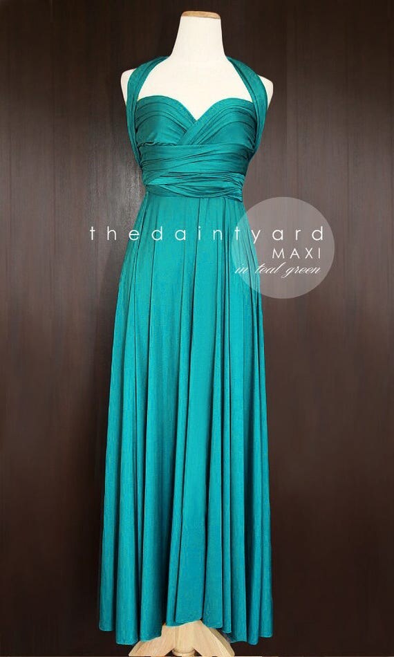 MAXI Teal Green  Bridesmaid  Dress  Convertible Dress  Infinity