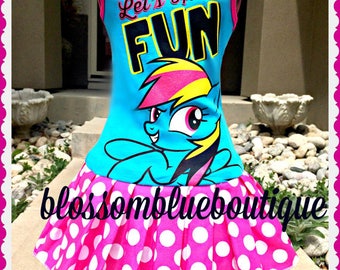 girls MLP Rainbow Dash My Little pony dress 4/5 6/6X 7/8 10/12 and 14/16 ready to ship
