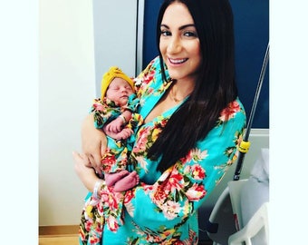 High quality, Mommy and me, labor robe, floral delivery robe, floral labor robe, maternity robe, delivery robe, labor and birth