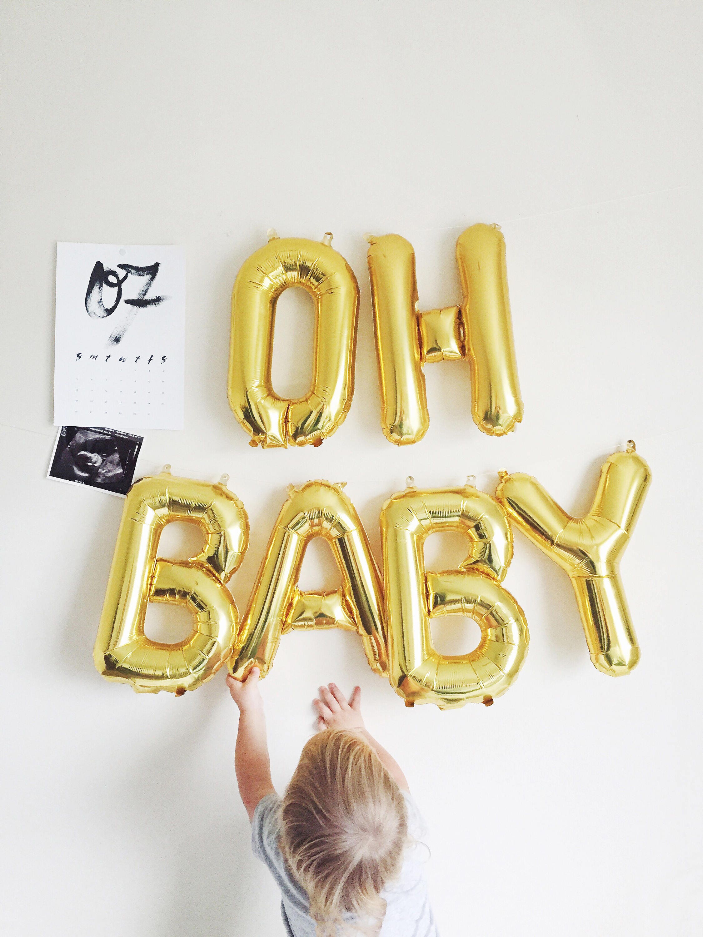 Oh Baby Balloons Etsy Oh Baby Balloon Garland Announcement Shower Balloons Gold Foil