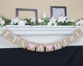 Its a girl banner, girl baby shower decorations, baby girl banner, baby shower banner, baby shower sign, its a girl sign, baby shower decor