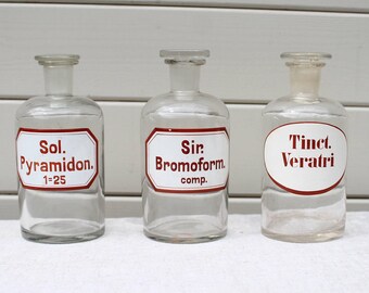 Set of Three German Chemistry / Apothecary Bottles