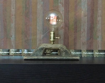 Desk Lamp - Lighting Upcycled, Repurposed Antique Wood Masonry Trowel Desk Lamp