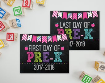 First Day Of Pre-K Sign - PreK Sign - Print Yourself 1st Day of Preschool Sign - Back to School Sign - 1st Day of School Chalkboard