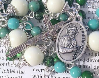Rosary Saint Philip Neri Rosary Catholic Rosaries Saint Rosary St Philip Neri Rosary Confirmation Gift Green Rosary