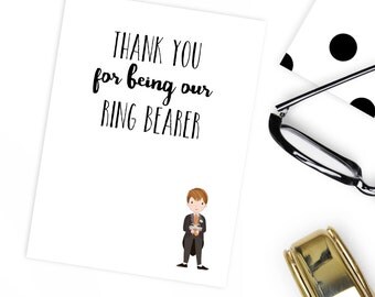 Thank you for being our page boy or ring bearer card