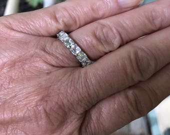 gorgeous sparkly bridalengagementanniversary diamonique eternity band sterling silver size 5 - Diamonique Wedding Rings gorgeous sparkly bridalengagementanniversary diamonique eternity band sterling silver size 5 - Diamonique Wedding Rings