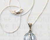 Necklace - Sainte Sarah & Saintes Maries 14mm - Sterling Silver + 18 inch Sterling Silver Chain