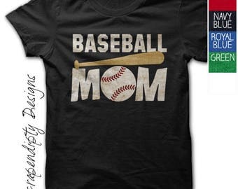 Baseball Mom Shirt - Custom Baseball Shirt / Womens Customized Tshirt / Sports Mom Clothing / Baseball Bat Tee / Black Tball Mom TShirt
