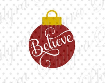 Believe Christmas Ornament Svg, Sign Svg, Christmas Svg, Digital Cutting File,DXF,SVG