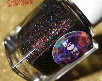 new Stranger Things II by NOVA polish- Stranger Things Polish, Barb, Eleven, Halloween nail,Stranger Things Poster, Black Jelly Holo Polish