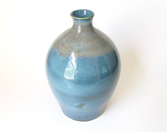 Wheel Thrown Vase, Ceramic Vase, Pottery Vase, Ceramic Flower Vase, Pottery Flower Vase, Teal Ceramic Vase, Green Ceramic Vase, Teal Vase