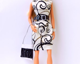 Barbie clothes - Barbie dress, Barbie bag, doll clothes Fashion Royalty dress collectible doll dress Fashion doll dress