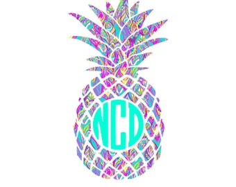 Lilly Pineapple Decal, Lilly Inspired Decal, Car Decal, Pineapple Decal, Yeti Decal