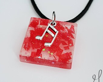 Personalized Twenty One Pilots TdC "Trees" Confetti Necklace | square | choose your own charm | Tour de Columbus