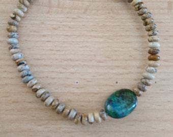 Jasper and lapis blue, green bracelet